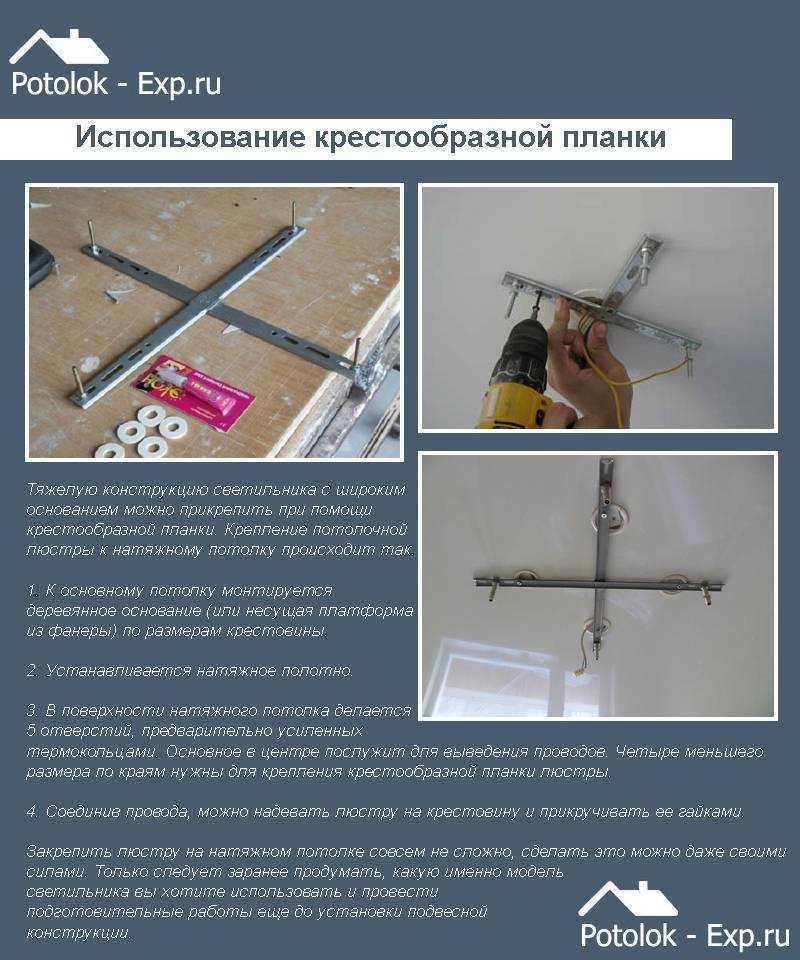 Как повесить люстру на натяжной потолок - пошаговый план (10 фото)