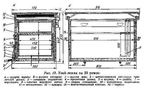 Улей дадана своими руками на 10 и 12 рамок, размеры, чертежы | дача сад огород