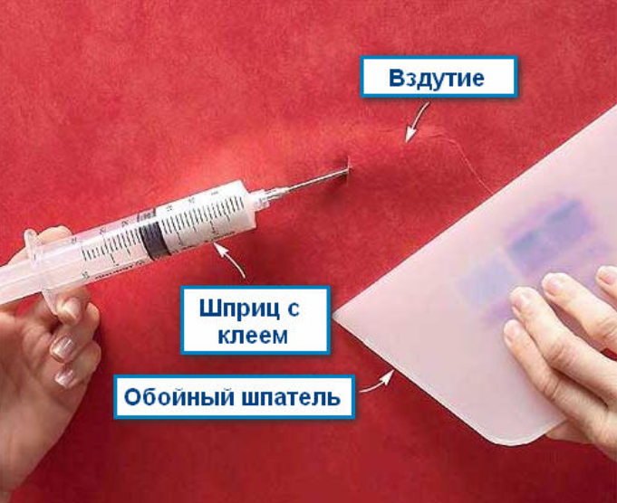 Как убрать пузыри на обоях: почему они появляются после высыхания и чем отличается поклейка бумажных и флизелиновых полотен?