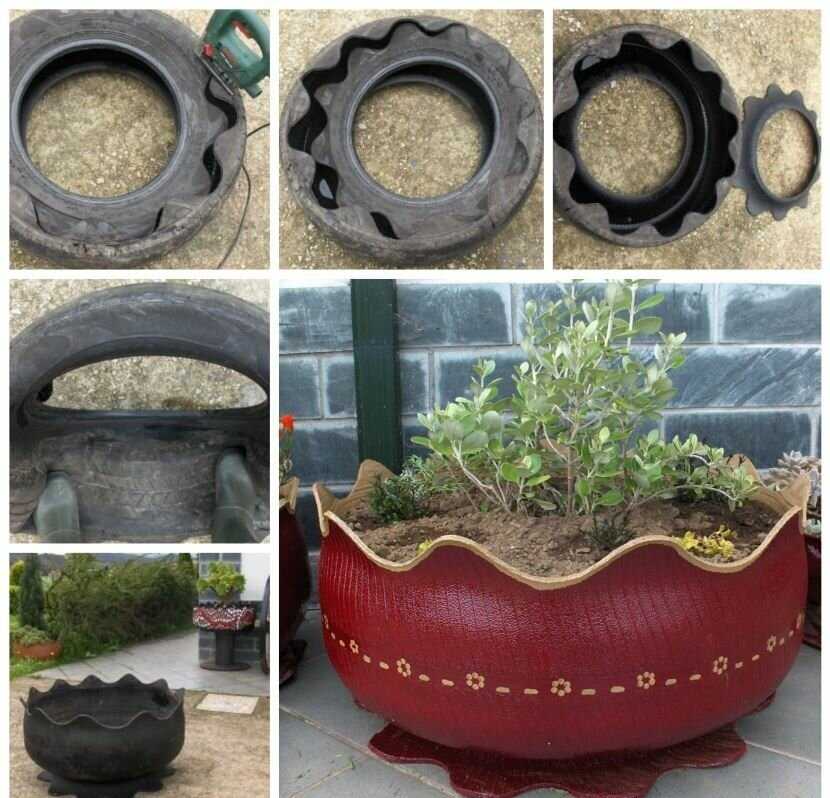 Клумбы из шин — красивые клумбы из старых покрышек