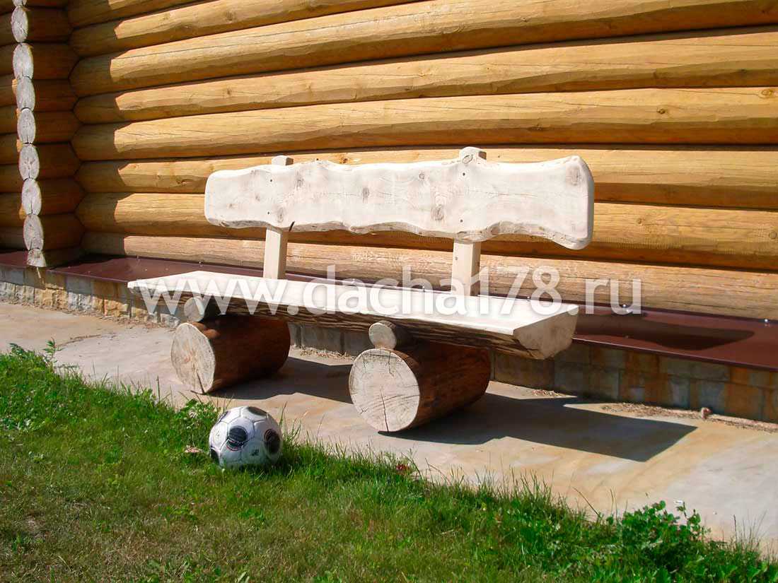 Скамейки из бревна, их виды и технология изготовления